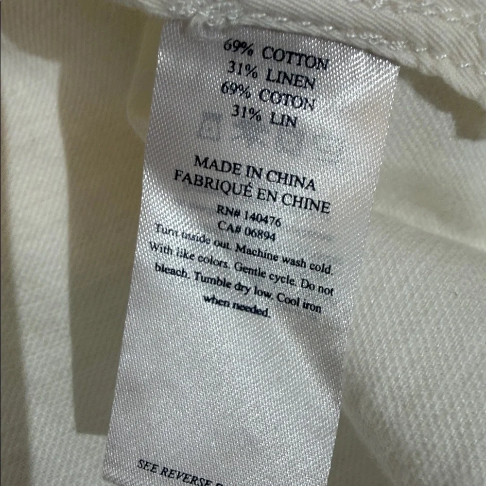 Faherty Larkspur Utility Jacket Size L Ivory White Lightweight - Picture 8 of 12
